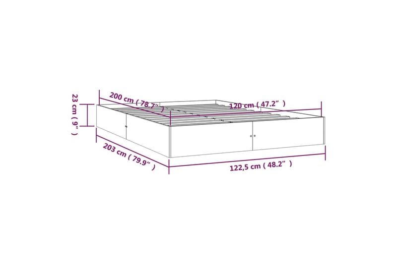 beBasic sengeramme 120x200 cm massivt træ sort - Sort - Møbler - Senge - Sengeramme & sengestel