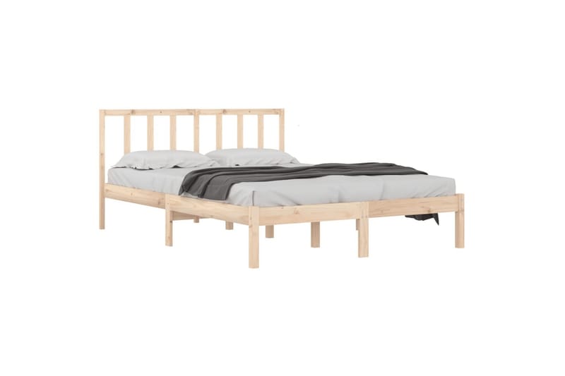 beBasic sengeramme 135x190 cm dobbelt massivt fyrretræ - Brun - Møbler - Senge - Sengeramme & sengestel