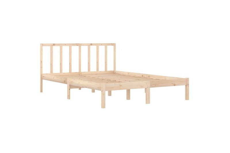 beBasic sengeramme 135x190 cm dobbelt massivt fyrretræ - Brun - Møbler - Senge - Sengeramme & sengestel