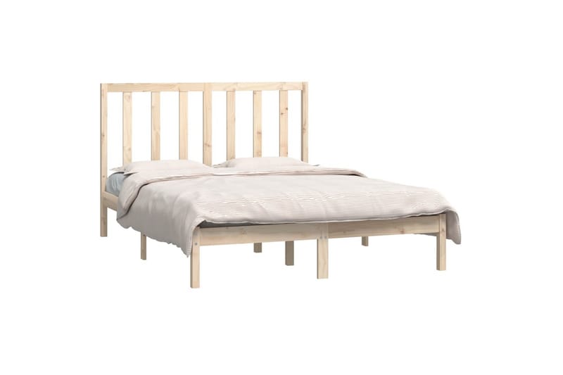 beBasic sengeramme 135x190 cm dobbelt massivt fyrretræ - Brun - Møbler - Senge - Sengeramme & sengestel