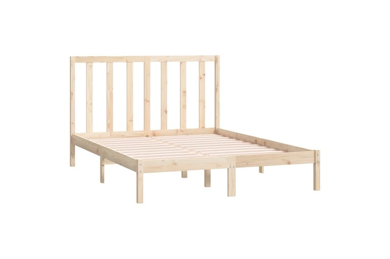 beBasic sengeramme 135x190 cm dobbelt massivt fyrretræ - Brun - Møbler - Senge - Sengeramme & sengestel