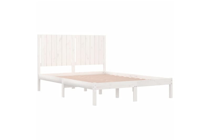 beBasic sengeramme 135x190 cm dobbelt massivt fyrretræ hvid - Hvid - Møbler - Senge - Sengeramme & sengestel