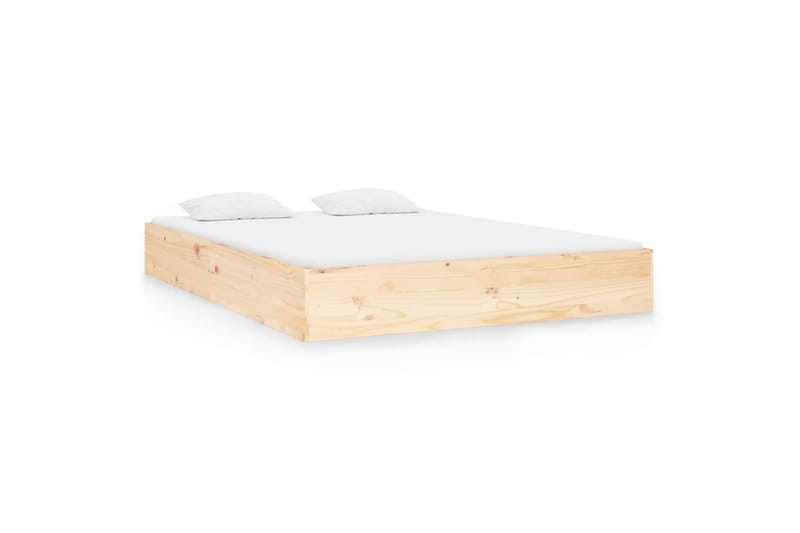 beBasic sengeramme 135x190 cm dobbelt massivt træ - Brun - Møbler - Senge - Sengeramme & sengestel