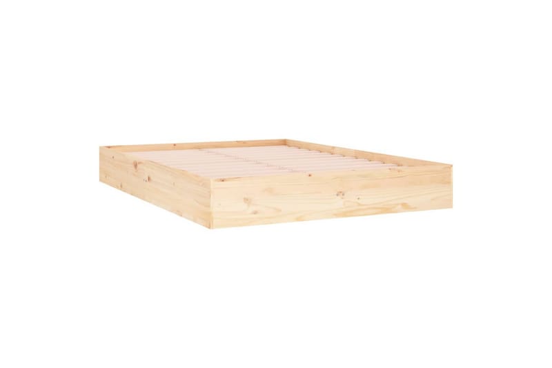 beBasic sengeramme 135x190 cm dobbelt massivt træ - Brun - Møbler - Senge - Sengeramme & sengestel