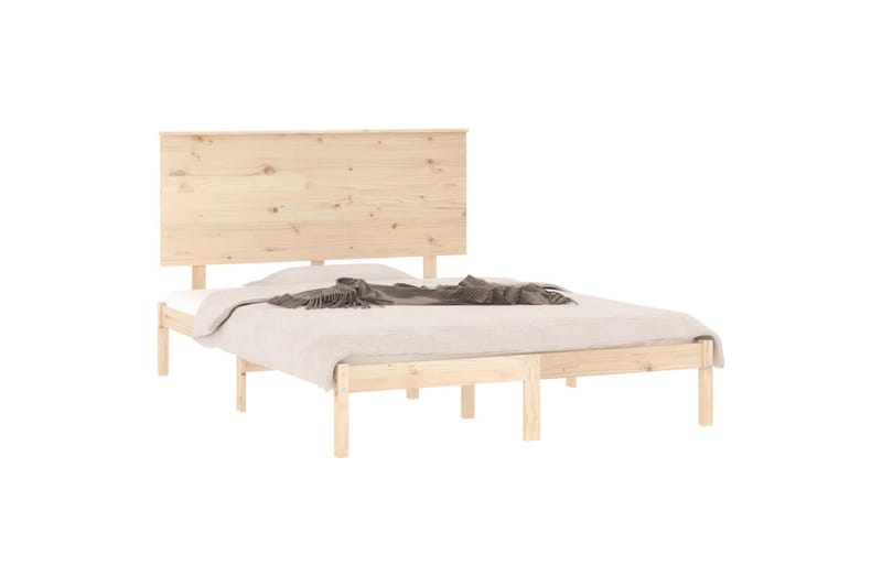 beBasic sengeramme 135x190 cm dobbelt massivt træ - Brun - Møbler - Senge - Sengeramme & sengestel