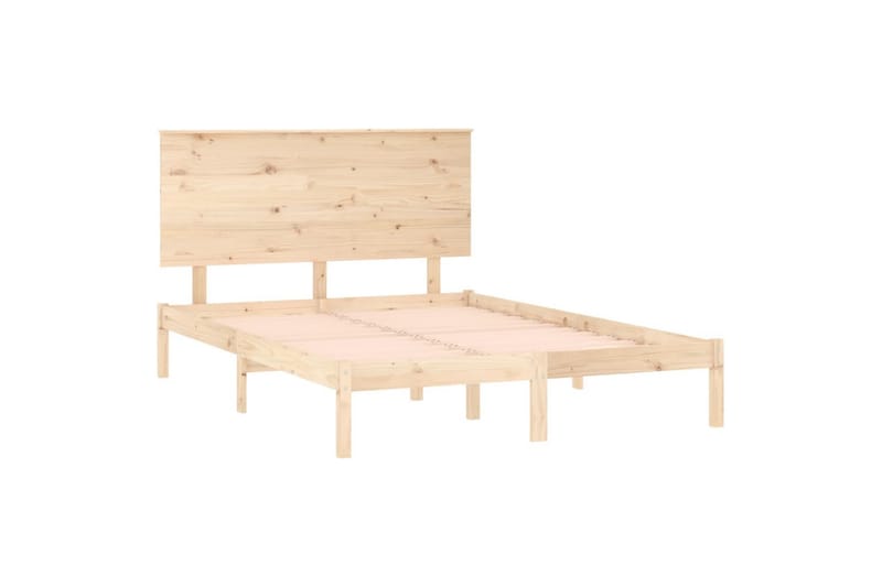 beBasic sengeramme 135x190 cm dobbelt massivt træ - Brun - Møbler - Senge - Sengeramme & sengestel