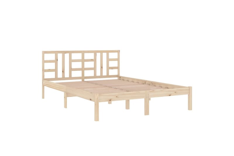 beBasic sengeramme 135x190 cm dobbelt massivt træ - Brun - Møbler - Senge - Sengeramme & sengestel