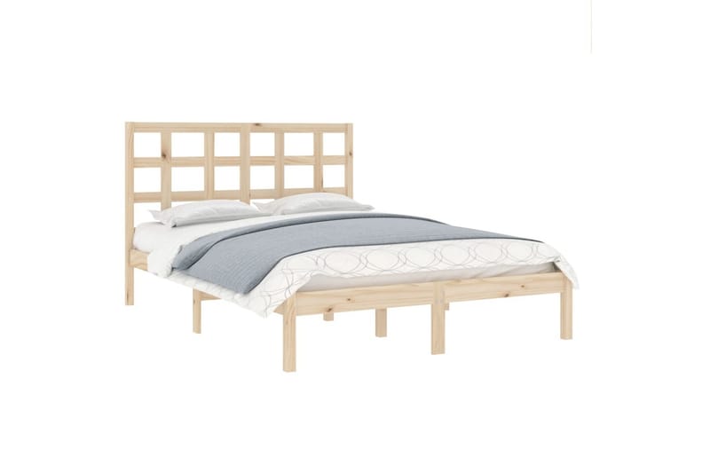 beBasic sengeramme 135x190 cm dobbelt massivt træ - Brun - Møbler - Senge - Sengeramme & sengestel