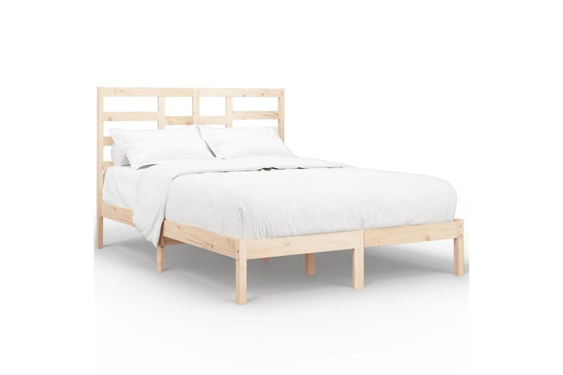 beBasic sengeramme 135x190 cm dobbelt massivt træ - Brun - Møbler - Senge - Sengeramme & sengestel