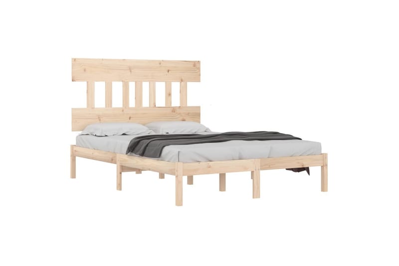 beBasic sengeramme 135x190 cm dobbelt massivt træ - Brun - Møbler - Senge - Sengeramme & sengestel