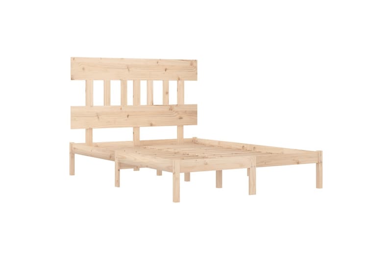 beBasic sengeramme 135x190 cm dobbelt massivt træ - Brun - Møbler - Senge - Sengeramme & sengestel