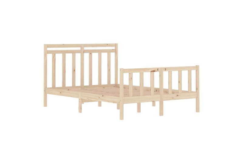 beBasic sengeramme 135x190 cm dobbelt massivt træ - Brun - Møbler - Senge - Sengeramme & sengestel