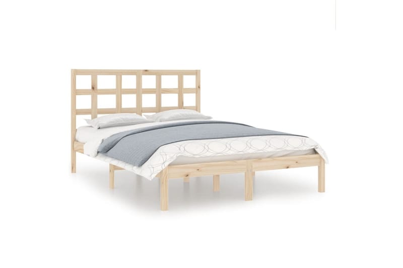 beBasic sengeramme 135x190 cm dobbelt massivt træ - Brun - Møbler - Senge - Sengeramme & sengestel