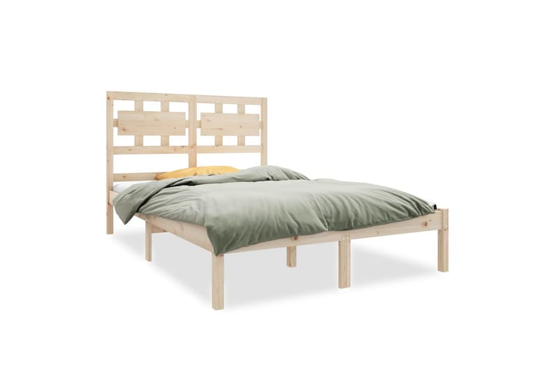 beBasic sengeramme 135x190 cm dobbelt massivt træ - Brun - Møbler - Senge - Sengeramme & sengestel