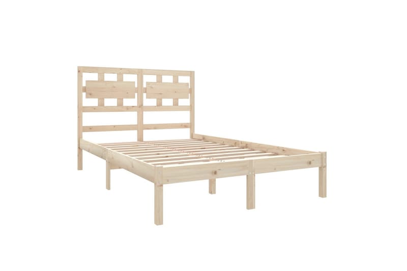 beBasic sengeramme 135x190 cm dobbelt massivt træ - Brun - Møbler - Senge - Sengeramme & sengestel