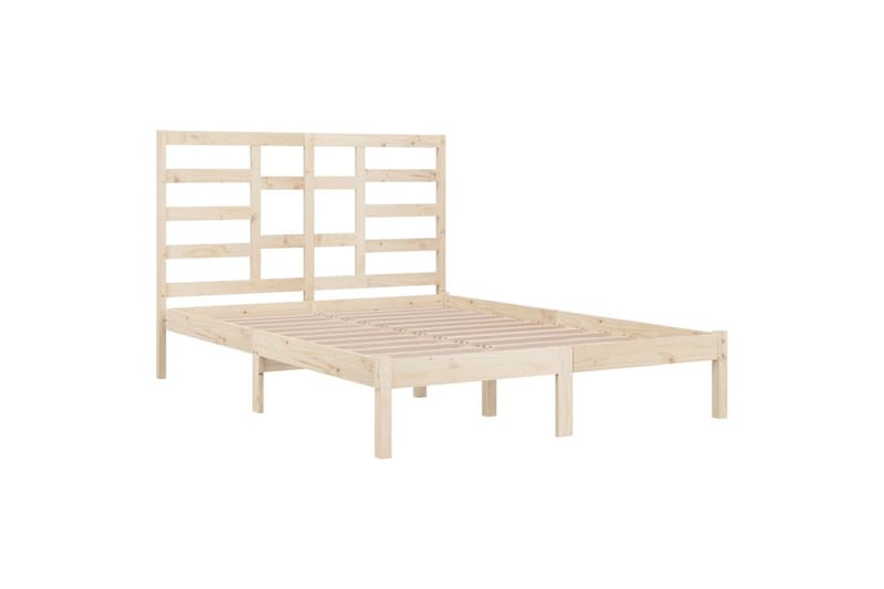 beBasic sengeramme 135x190 cm dobbelt massivt træ - Brun - Møbler - Senge - Sengeramme & sengestel