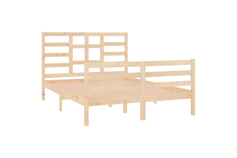 beBasic sengeramme 135x190 cm dobbelt massivt træ - Brun - Møbler - Senge - Sengeramme & sengestel