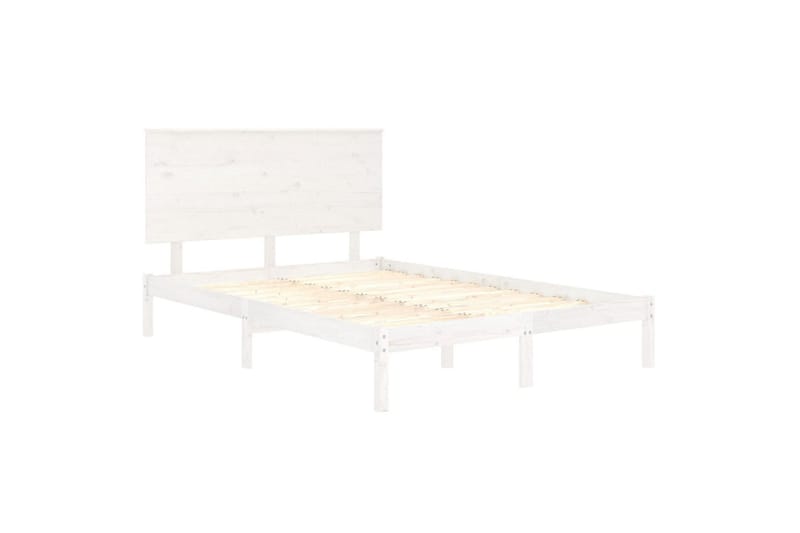 beBasic sengeramme 135x190 cm dobbelt massivt træ hvid - Hvid - Møbler - Senge - Sengeramme & sengestel