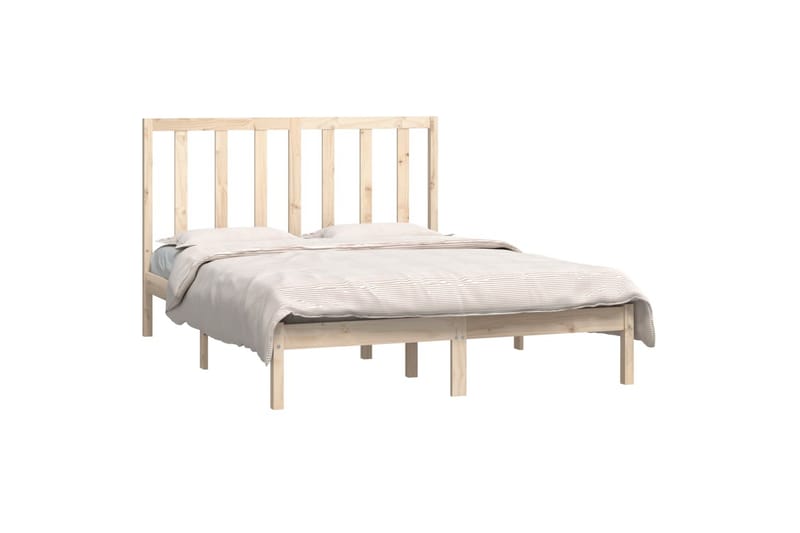 beBasic sengeramme 140x190 cm massivt fyrretræ - Brun - Møbler - Senge - Sengeramme & sengestel