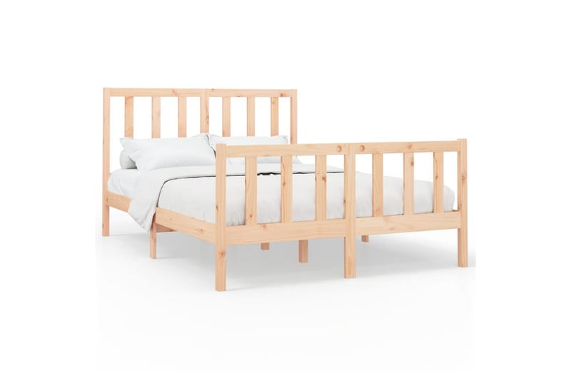 beBasic sengeramme 140x190 cm massivt fyrretræ - Brun - Møbler - Senge - Sengeramme & sengestel