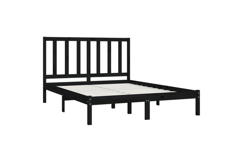 beBasic sengeramme 140x190 cm massivt fyrretræ sort - Sort - Møbler - Senge - Sengeramme & sengestel