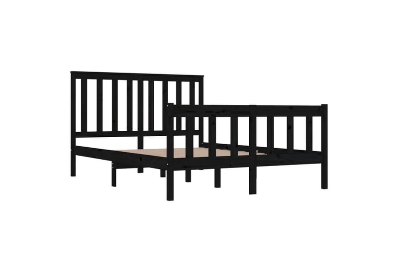 beBasic sengeramme 140x190 cm massivt fyrretræ sort - Sort - Møbler - Senge - Sengeramme & sengestel