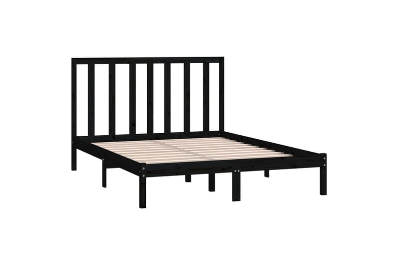 beBasic sengeramme 140x190 cm massivt fyrretræ sort - Sort - Møbler - Senge - Sengeramme & sengestel