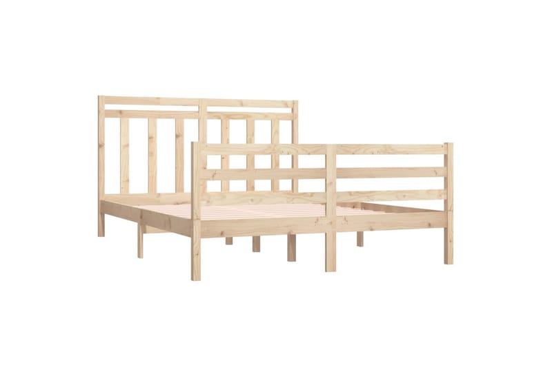 beBasic sengeramme 140x190 cm massivt træ - Brun - Møbler - Senge - Sengeramme & sengestel