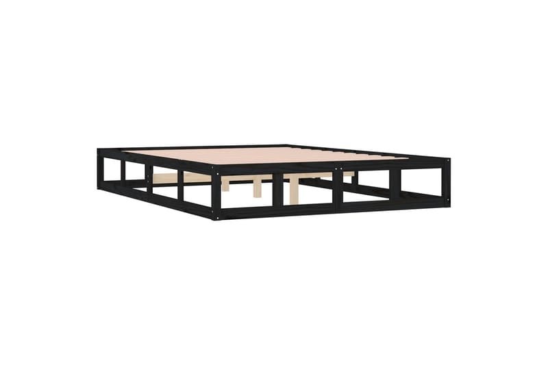 beBasic sengeramme 140x190 cm massivt træ sort - Sort - Møbler - Senge - Sengeramme & sengestel