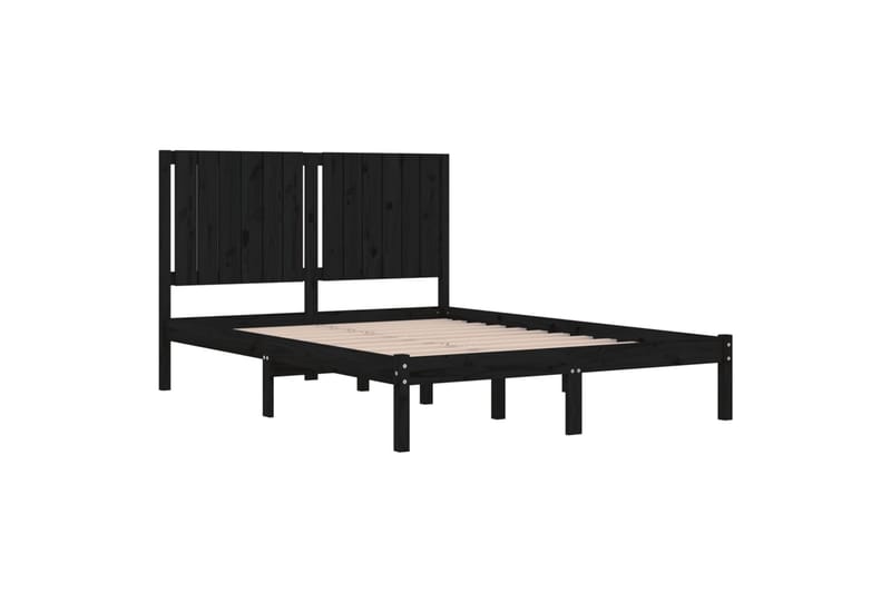 beBasic sengeramme 140x200 cm massivt fyrretræ sort - Sort - Møbler - Senge - Sengeramme & sengestel