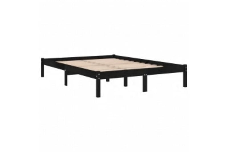 beBasic sengeramme 140x200 cm massivt træ sort - Sort - Møbler - Senge - Sengeramme & sengestel