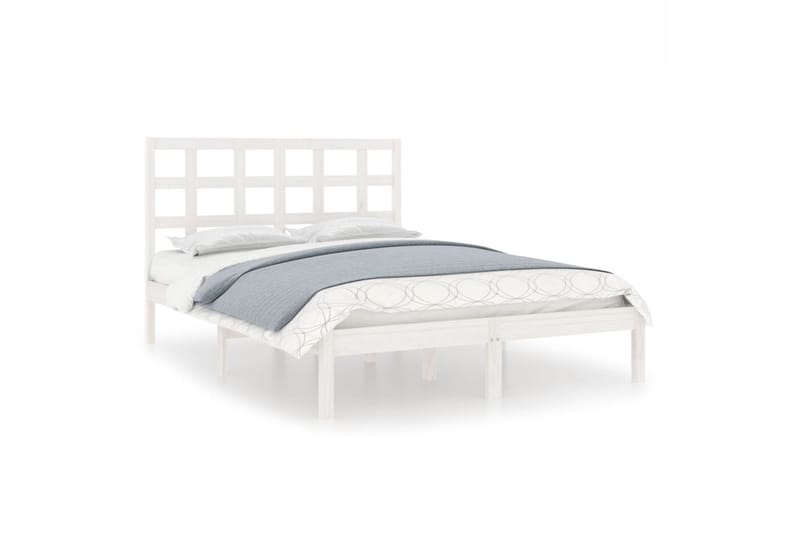 beBasic sengeramme 150x200 cm 5FT kingsize massivt træ hvid - Hvid - Møbler - Senge - Sengeramme & sengestel