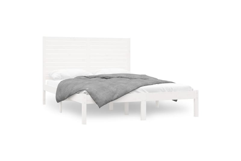 beBasic sengeramme 150x200 cm 5FT kingsize massivt træ hvid - Hvid - Møbler - Senge - Sengeramme & sengestel