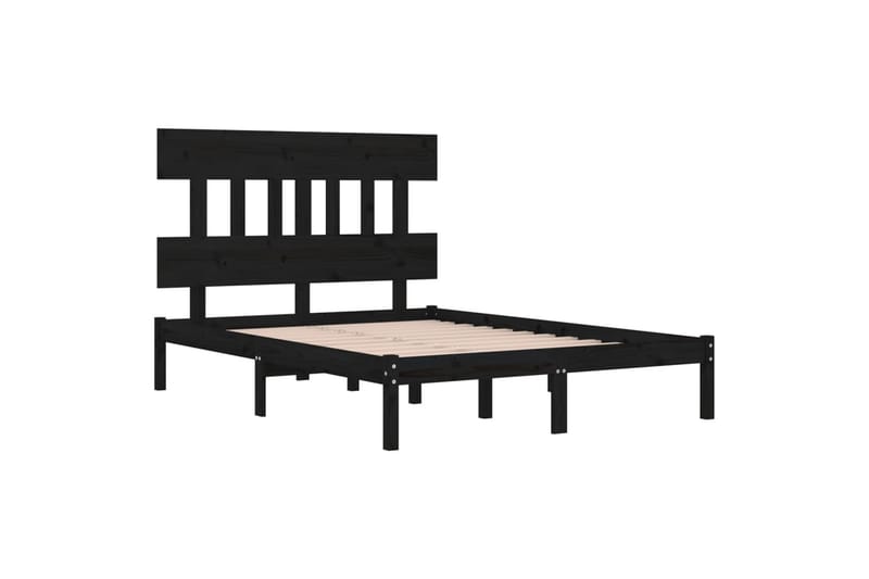 beBasic sengeramme 150x200 cm 5FT kingsize massivt træ sort - Sort - Møbler - Senge - Sengeramme & sengestel