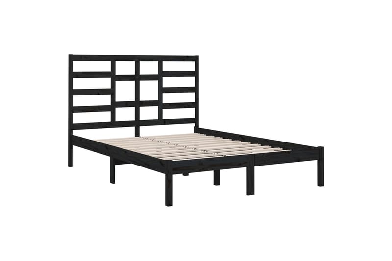 beBasic sengeramme 150x200 cm 5FT kingsize massivt træ sort - Sort - Møbler - Senge - Sengeramme & sengestel