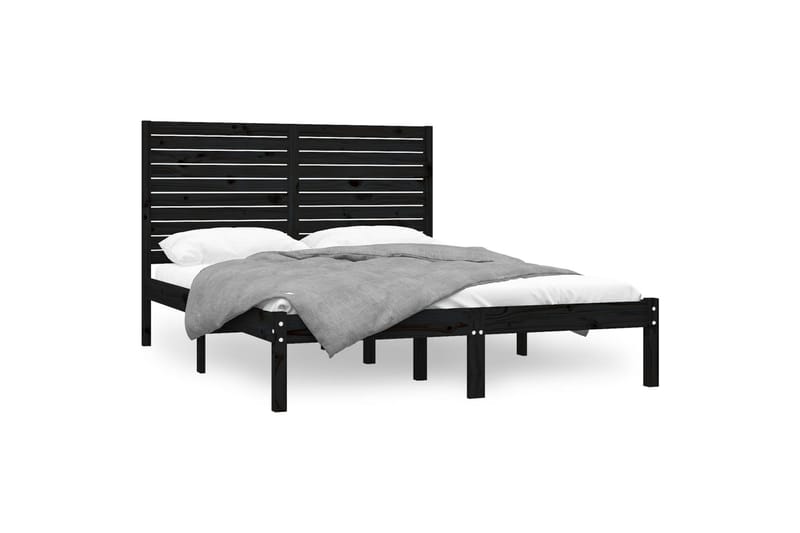 beBasic sengeramme 150x200 cm 5FT kingsize massivt træ sort - Sort - Møbler - Senge - Sengeramme & sengestel