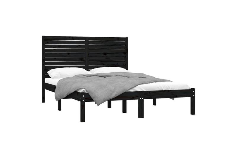 beBasic sengeramme 150x200 cm 5FT kingsize massivt træ sort - Sort - Møbler - Senge - Sengeramme & sengestel