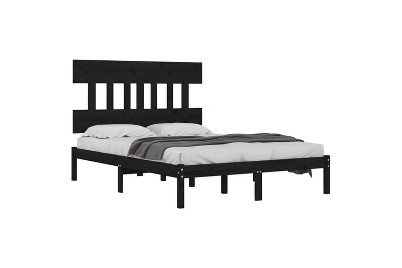 beBasic sengeramme 150x200 cm 5FT kingsize massivt træ sort - Sort - Møbler - Senge - Sengeramme & sengestel