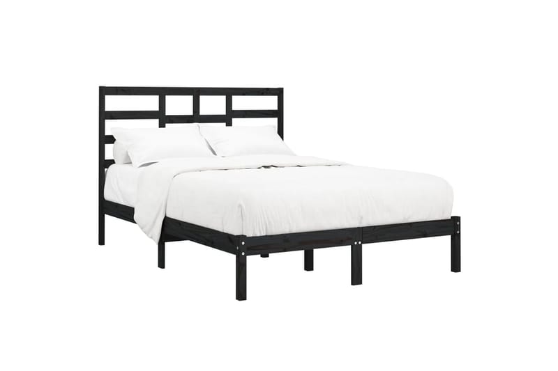 beBasic sengeramme 150x200 cm 5FT kingsize massivt træ sort - Sort - Møbler - Senge - Sengeramme & sengestel