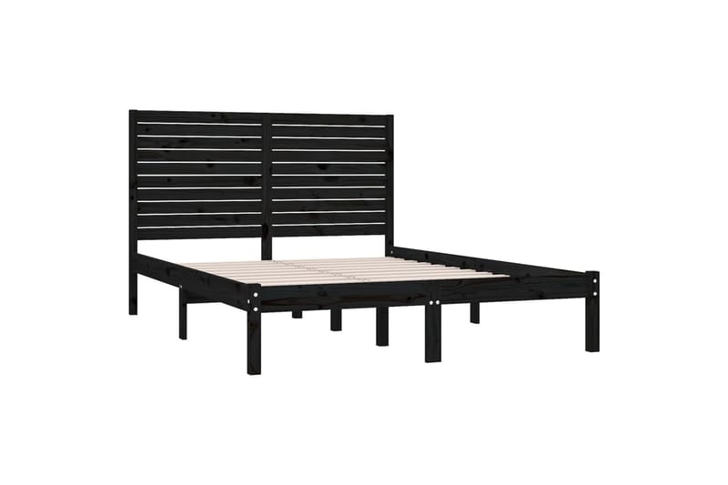 beBasic sengeramme 150x200 cm 5FT kingsize massivt træ sort - Sort - Møbler - Senge - Sengeramme & sengestel