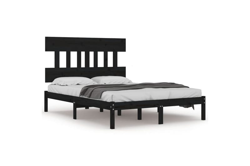 beBasic sengeramme 150x200 cm 5FT kingsize massivt træ sort - Sort - Møbler - Senge - Sengeramme & sengestel