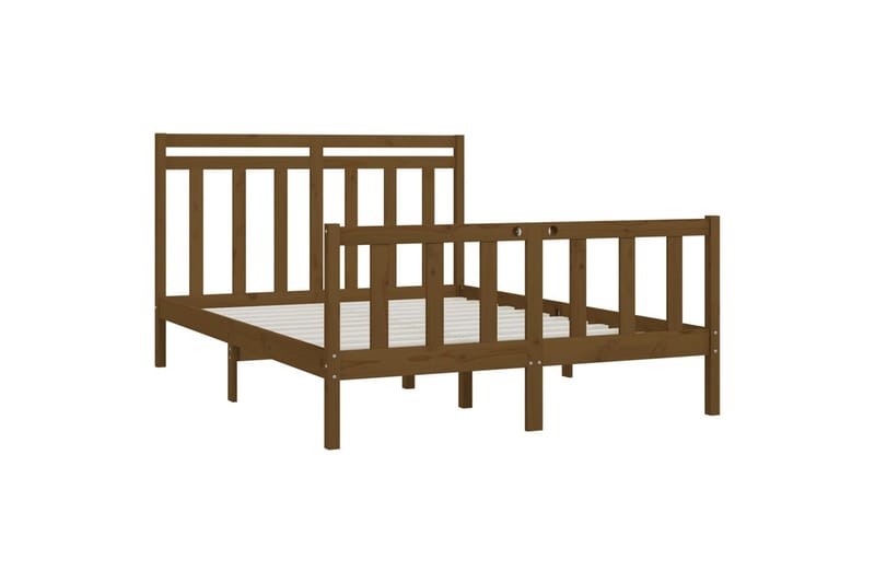 beBasic sengeramme 150x200 cm King Size massivt fyrretræ gyldenbrun - Brun - Møbler - Senge - Sengeramme & sengestel