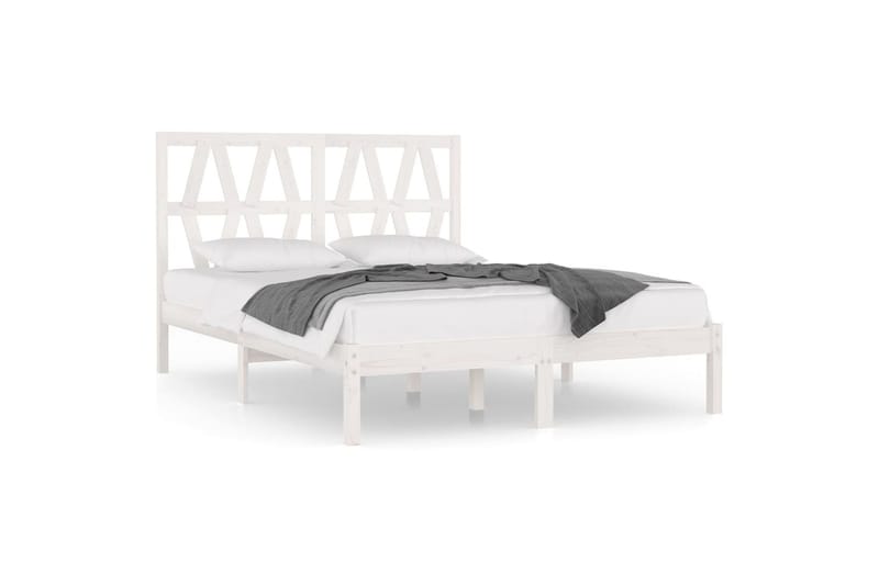 beBasic sengeramme 150x200 cm King Size massivt fyrretræ hvid - Hvid - Møbler - Senge - Sengeramme & sengestel