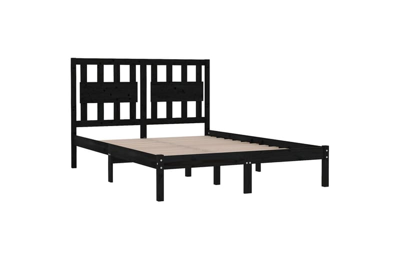 beBasic sengeramme 150x200 cm King Size massivt fyrretræ sort - Sort - Møbler - Senge - Sengeramme & sengestel