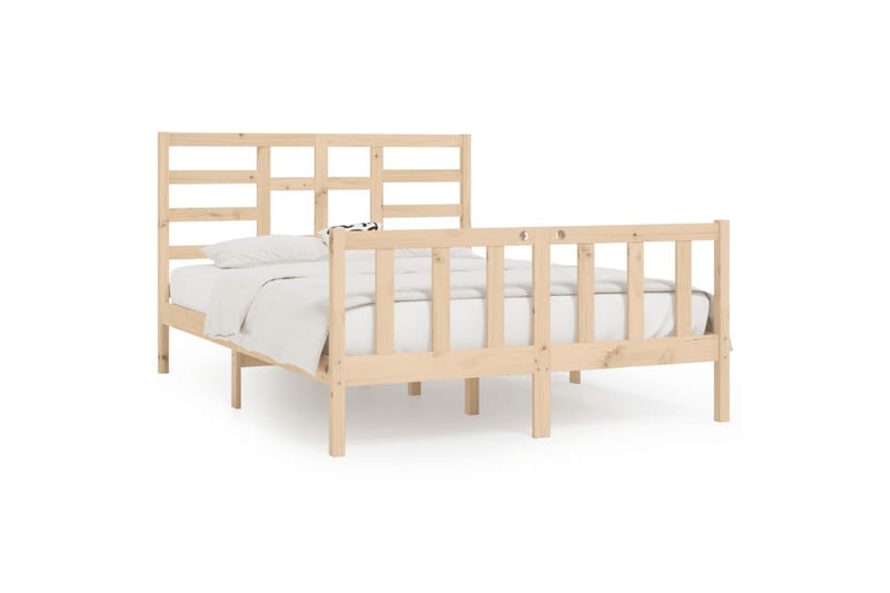 beBasic sengeramme 150x200 cm King Size massivt træ - Brun - Møbler - Senge - Sengeramme & sengestel