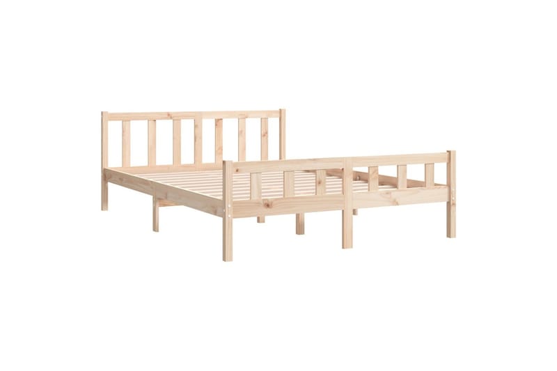 beBasic sengeramme 150x200 cm King Size massivt træ - Brun - Møbler - Senge - Sengeramme & sengestel