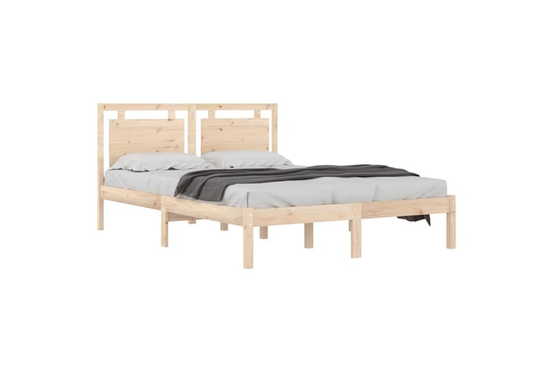 beBasic sengeramme 150x200 cm King Size massivt træ - Brun - Møbler - Senge - Sengeramme & sengestel