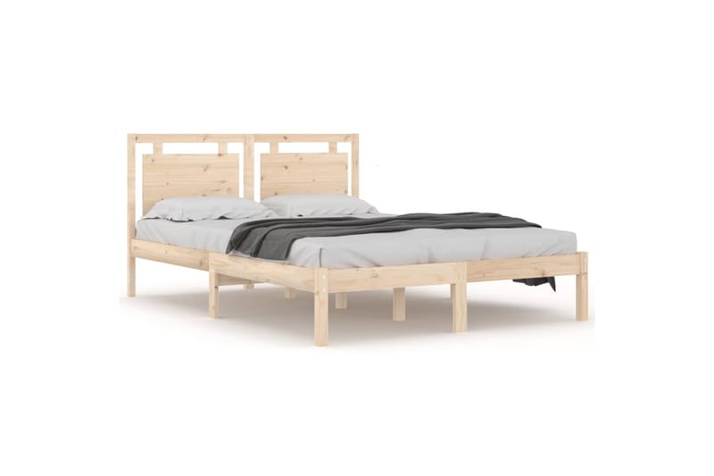 beBasic sengeramme 150x200 cm King Size massivt træ - Brun - Møbler - Senge - Sengeramme & sengestel