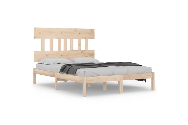 beBasic sengeramme 150x200 cm King Size massivt træ - Brun - Møbler - Senge - Sengeramme & sengestel