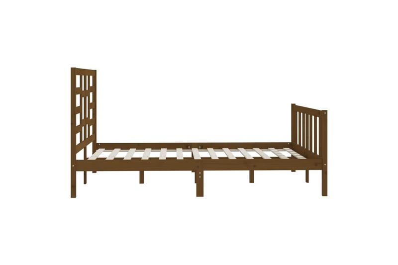 beBasic sengeramme 150x200 cm King Size massivt træ gyldenbrun - Brun - Møbler - Senge - Sengeramme & sengestel